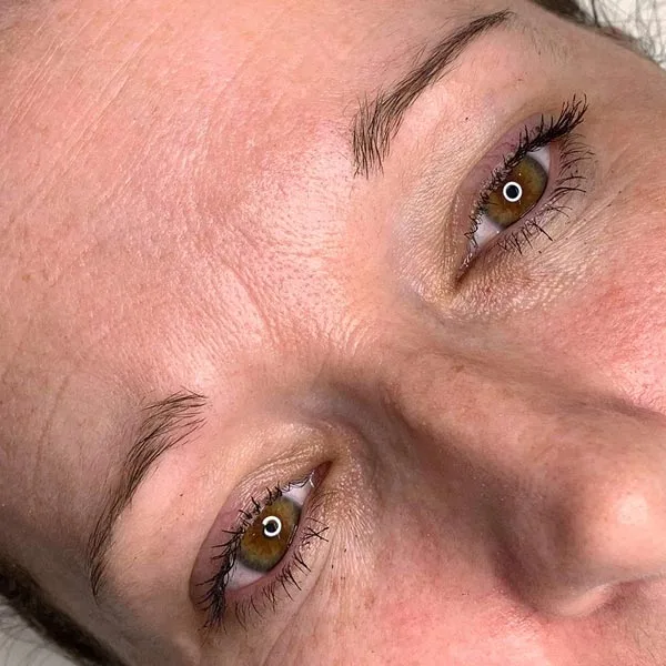 Combination brows before — mature fair client
