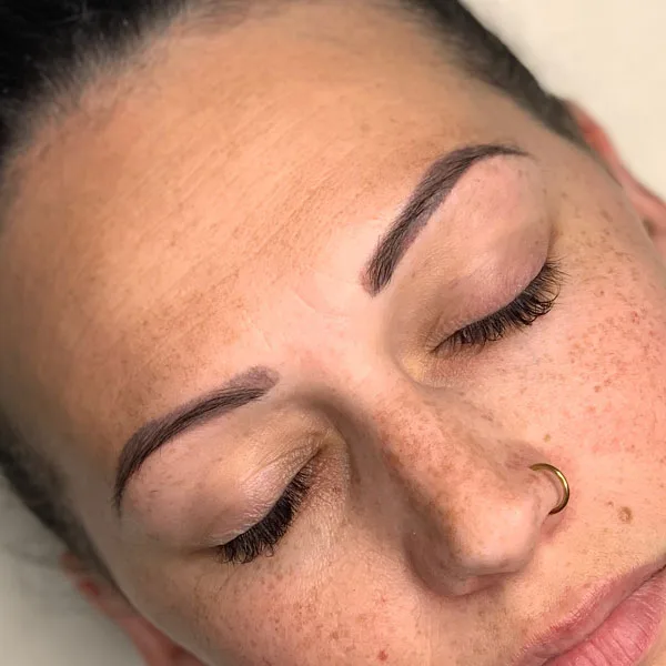 Eyebrow correction before — brows requiring correction